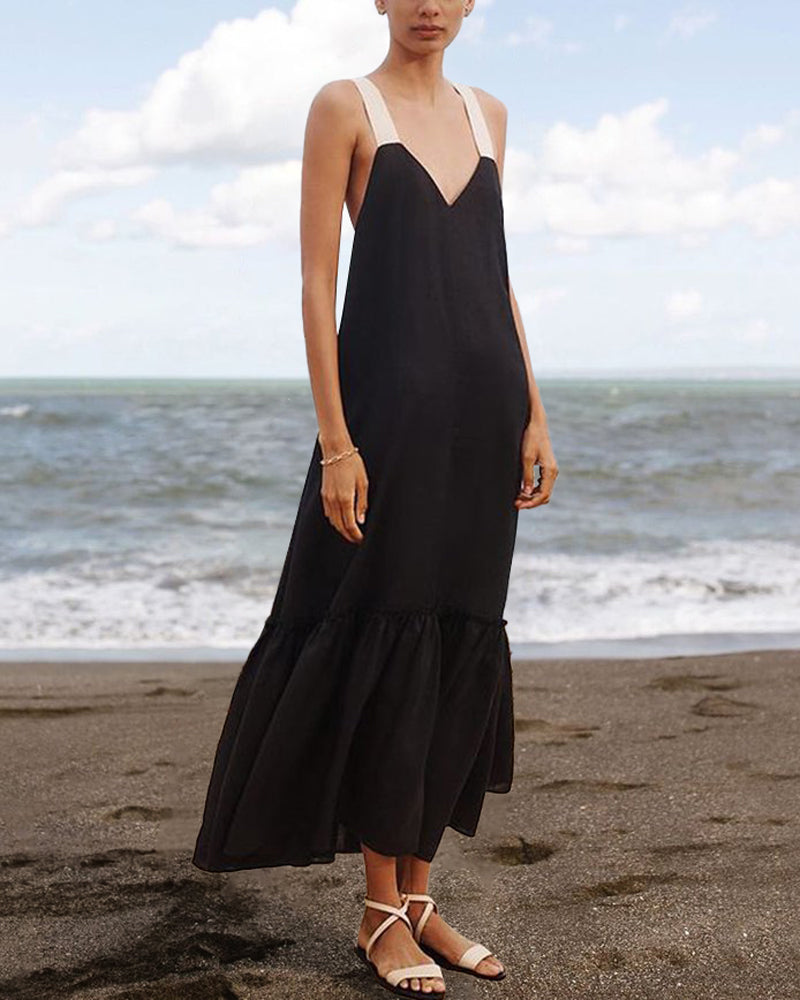 Levoire | Robe Dos Nu Contrastée Nouée