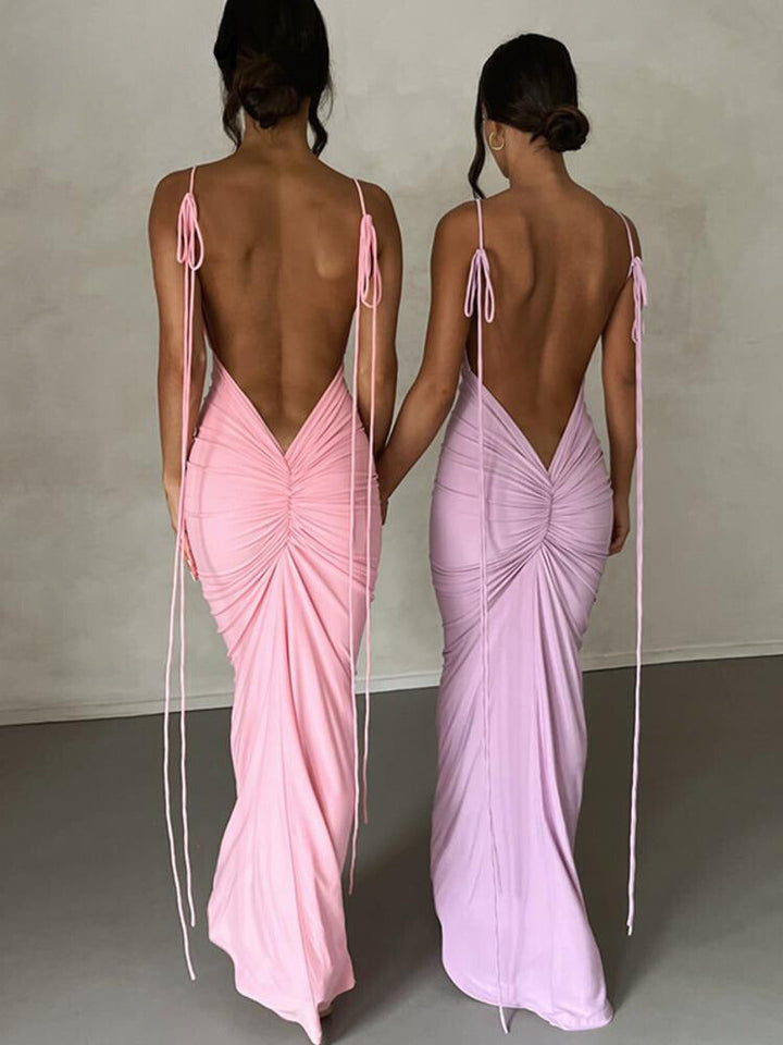 Levoire | Robe Bodycon Dos Nu Avec Volants