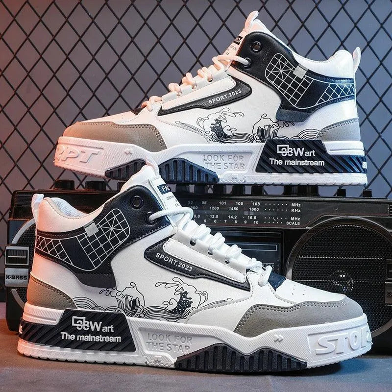 Levoire | Kiki décontracté chaussures pour hommes Blanc et bleu