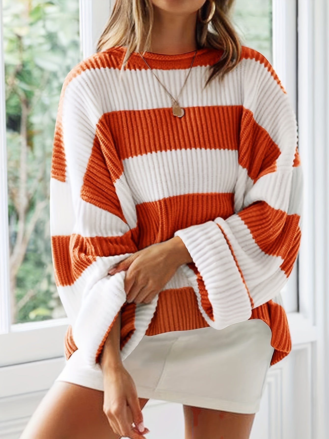 Levoire | Pull En Tricot Avec Col Rond Et Rayures