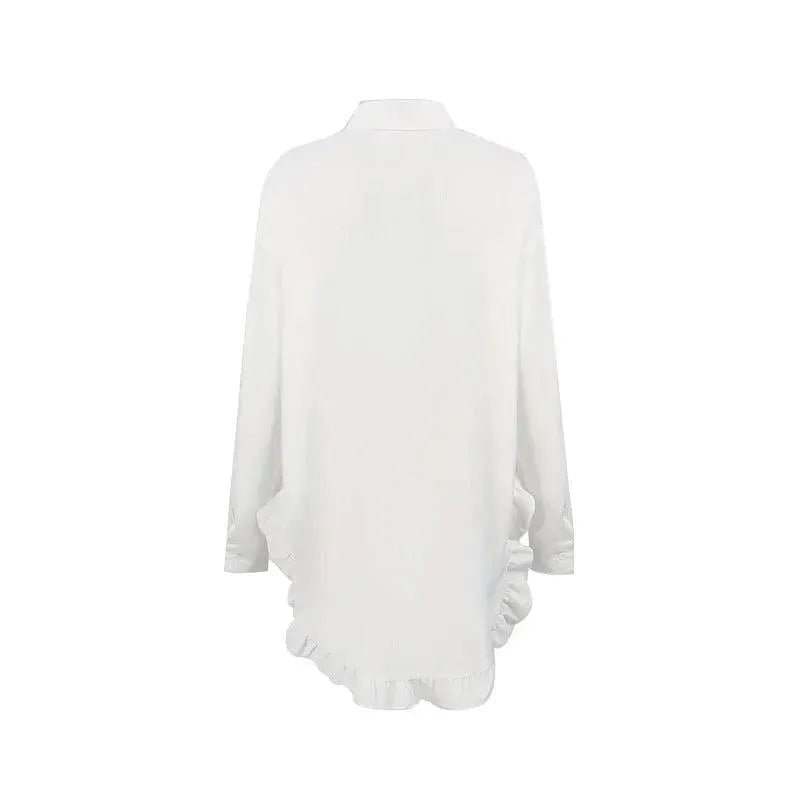 Levoire | T-shirt en dentelle blanche pour femme à forme irrégulière