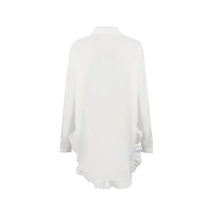 Levoire | T-shirt en dentelle blanche pour femme à forme irrégulière