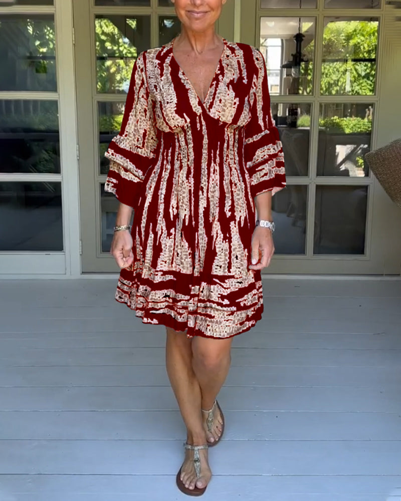 Levoire | Robe avec encolure et manches 3/4 Rouge