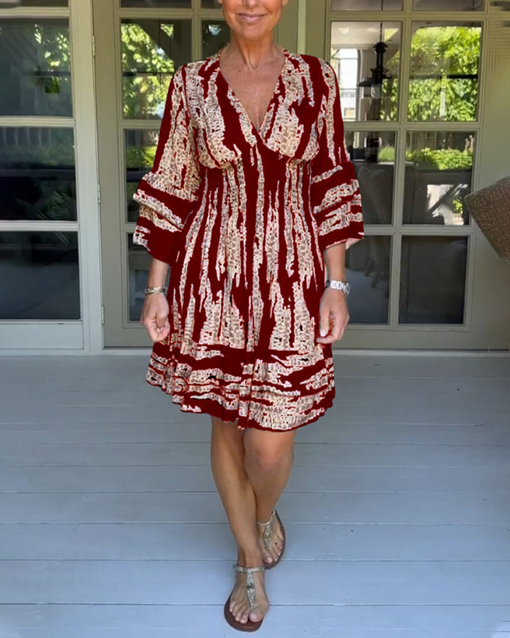 Levoire | Robe avec encolure et manches 3/4 Rouge