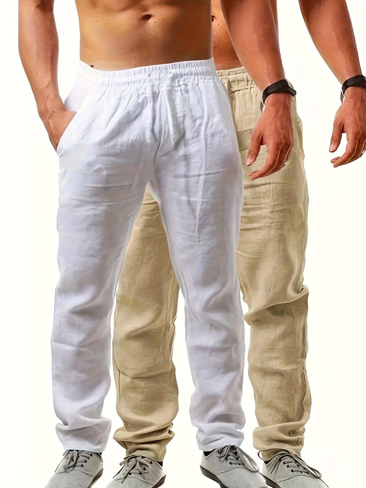 Levoire | Sweats Unis En Coton Avec Cordon Blanc Kaki