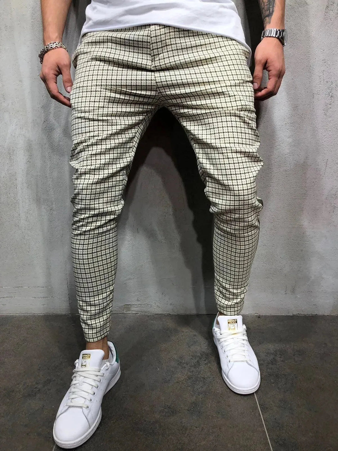 Levoire | Pantalons pour hommes avec bande latérale dans un style décontracté sportif Vert foncé