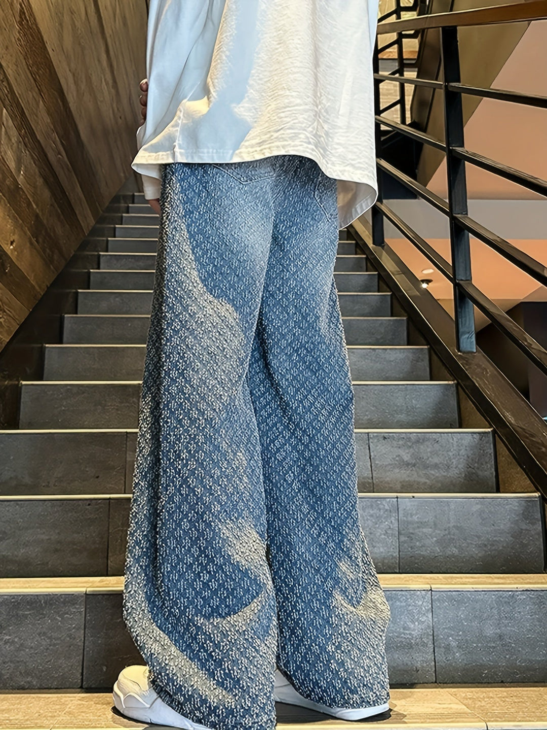 Levoire | Jeans En Denim Géométriques Décontractés Pour Hommes