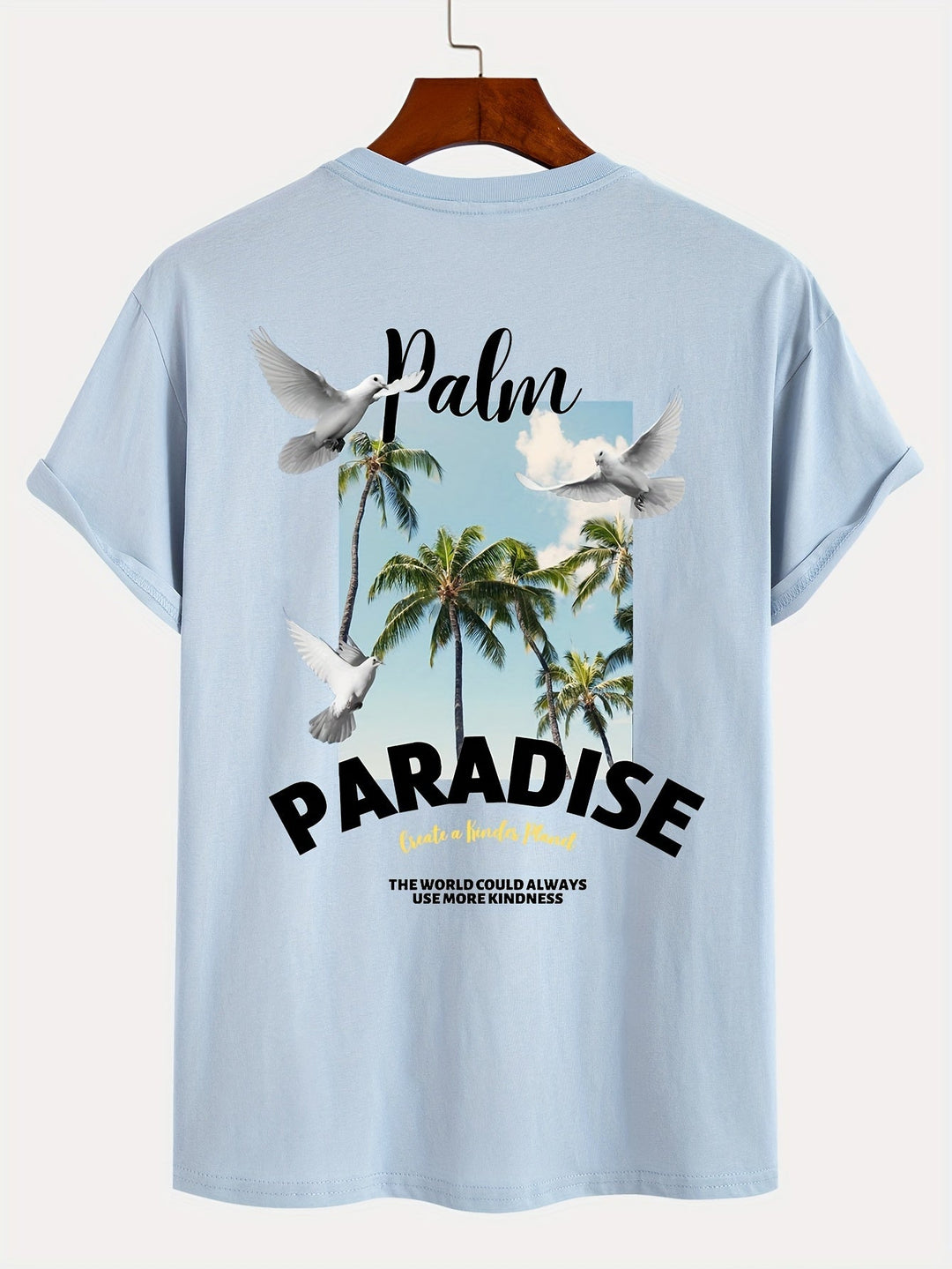 Levoire | T-Shirt Avec Motif De Palmier À Coco Bleu clair