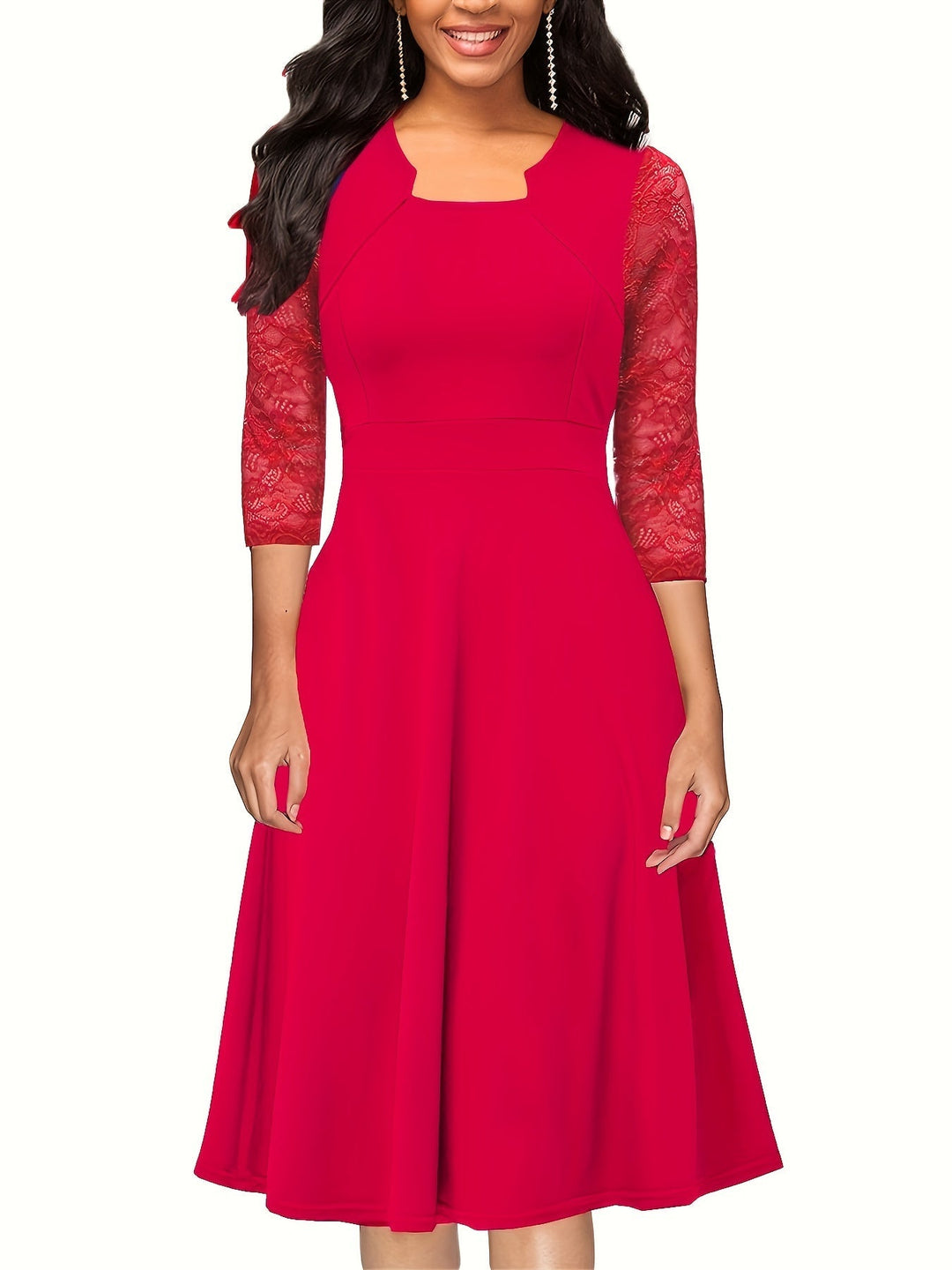 Levoire | Robe Femme Avec Des Détails En Dentelle Parfaite Pour Les Occasions Formelles Rot