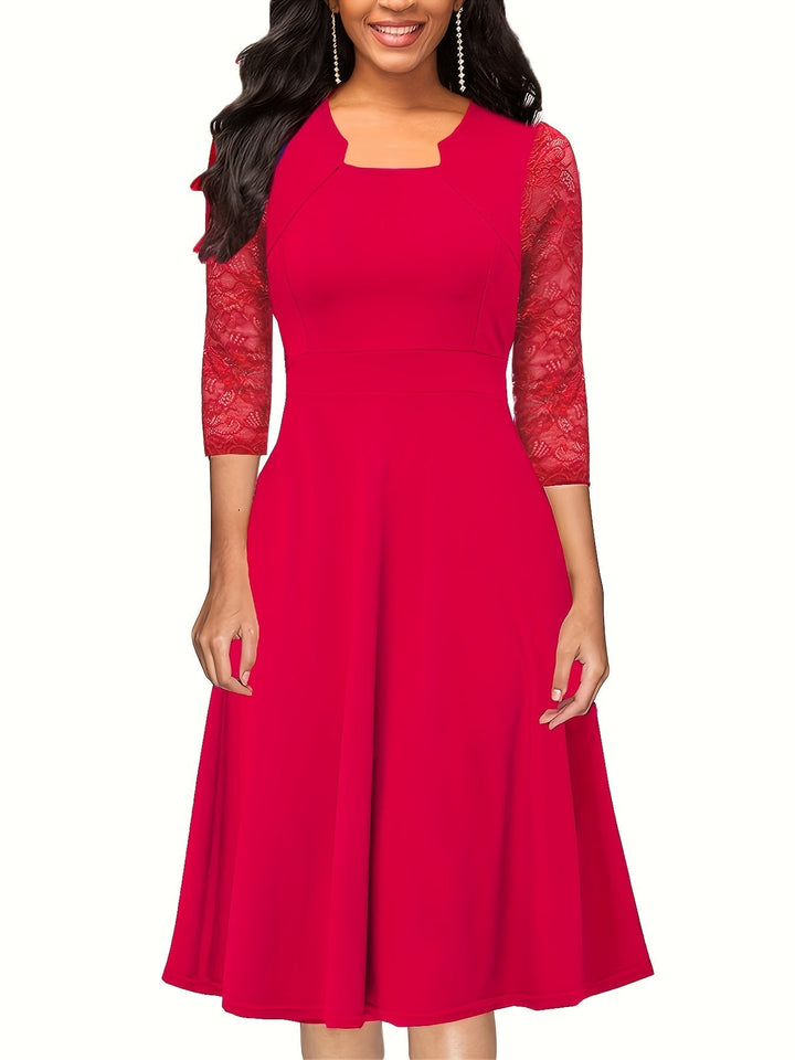 Levoire | Robe Femme Avec Des Détails En Dentelle Parfaite Pour Les Occasions Formelles Rot