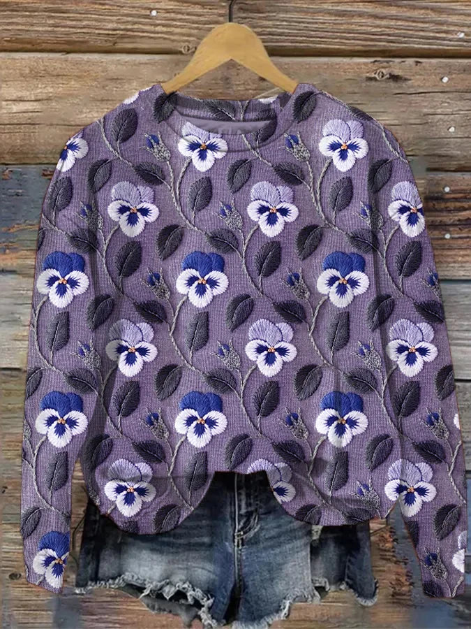 Levoire | Sweatshirt Avec Impression Graphique De Fleurs Lilas