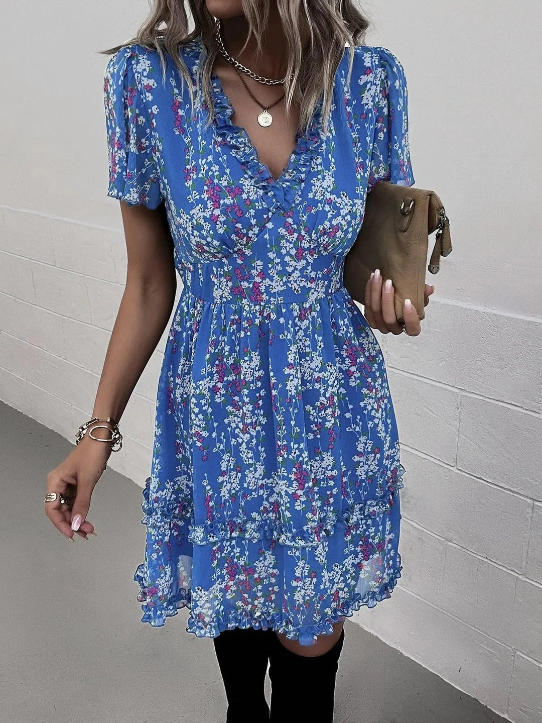 Levoire | Robe d'été légère courte Bleu ciel