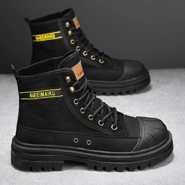 Levoire | Bottes en toile décontractées pour hommes avec semelle épaisse Noir