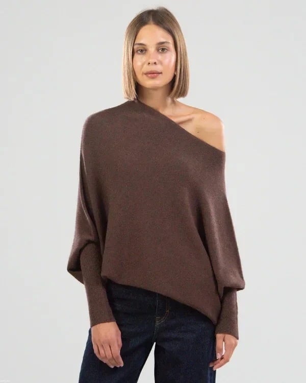 Levoire | Pull En Cachemire À Épaules Dénudées Pour Femmes Une taille