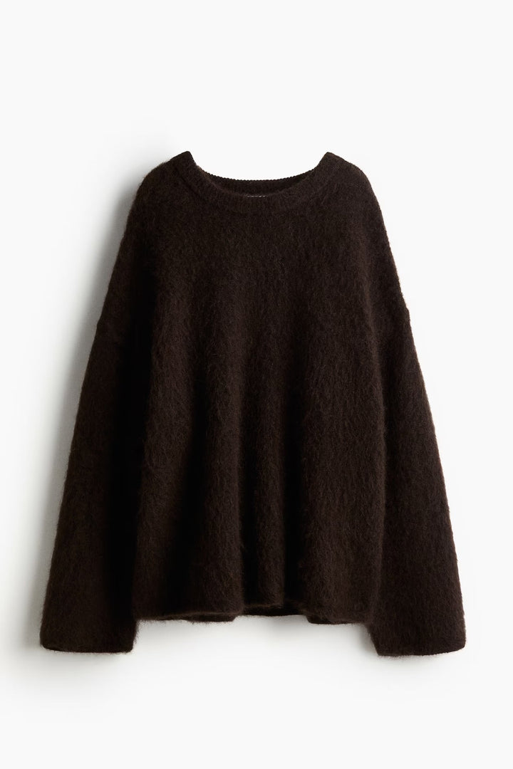 Levoire | Pull Col Rond En Mohair Braun XL
