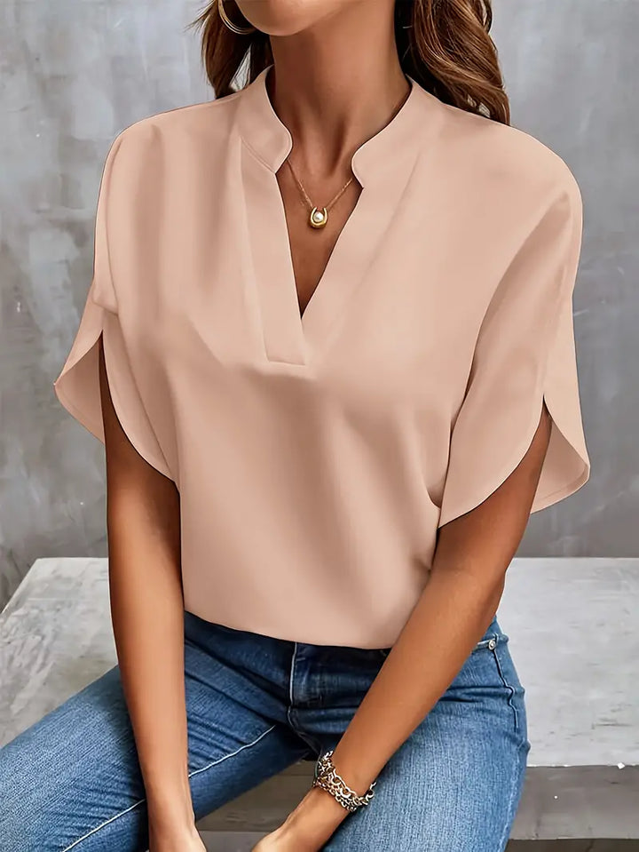 Levoire | Blouse Légère Stylée À Décolleté En V Abricot