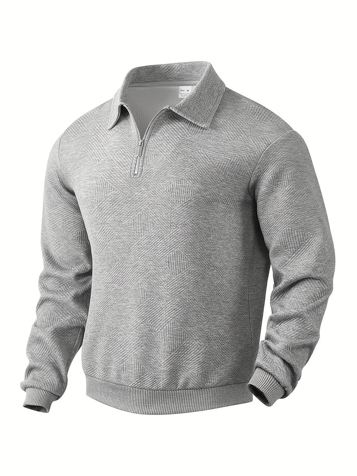 Levoire | Pull Confortable à Col Zippé à Manches Longues Gris