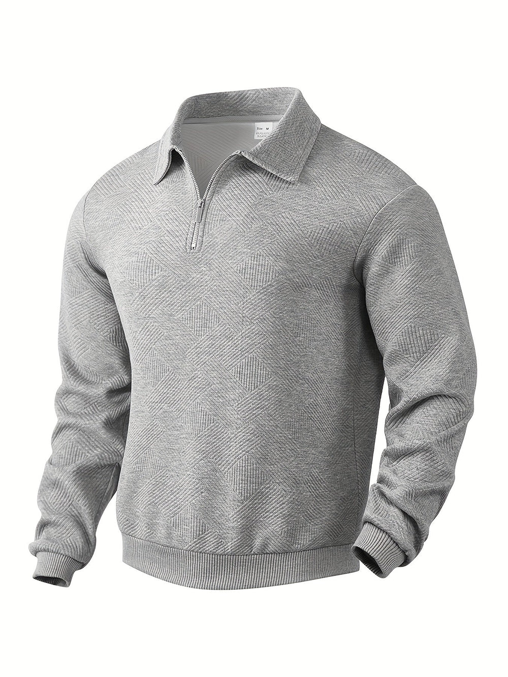 Levoire | Pull Zippé Vintage Avec Design Géométrique Gris