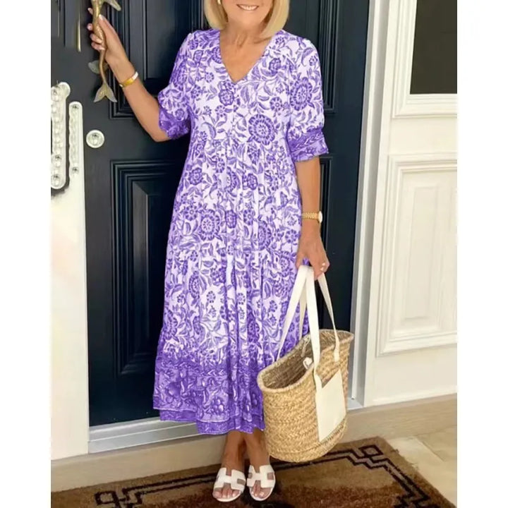 Levoire | Robe Fleurie Élégante D'Été Lilas