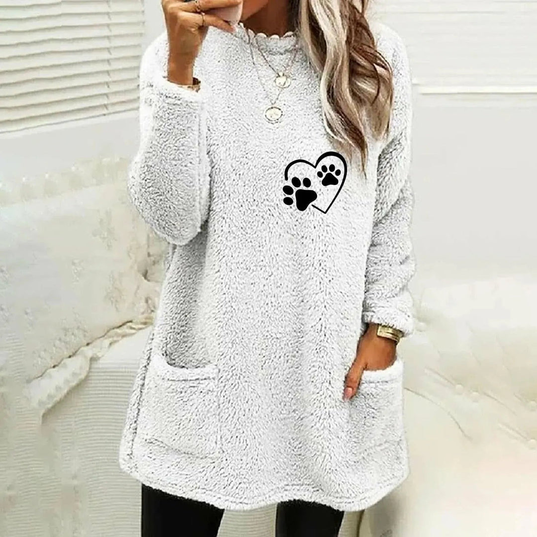 Levoire | Pull over en coton pour femmes à manches longues Blanc