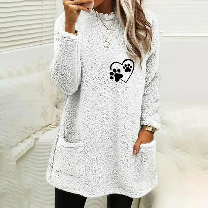 Levoire | Pull over en coton pour femmes à manches longues Blanc
