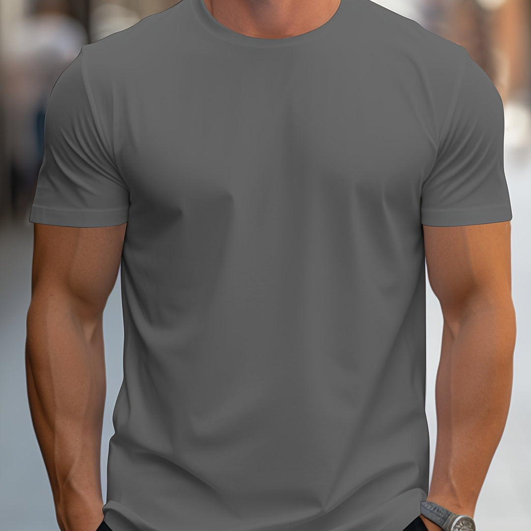 Levoire | T-Shirt Unicolore Pour Hommes Col Rond