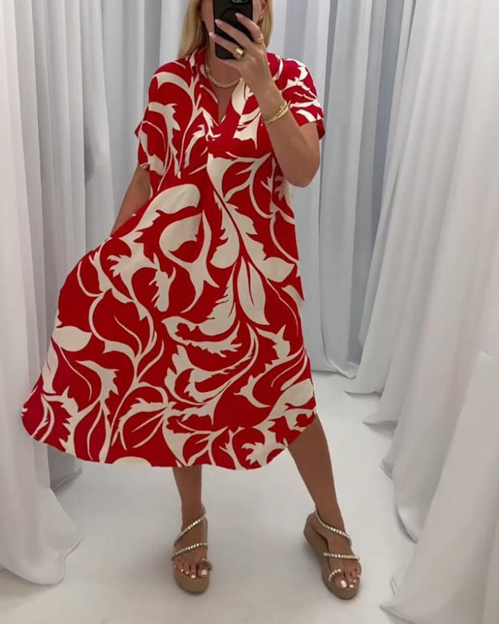 Levoire | Robe Décontractée Avec Impression Contrastée Rot