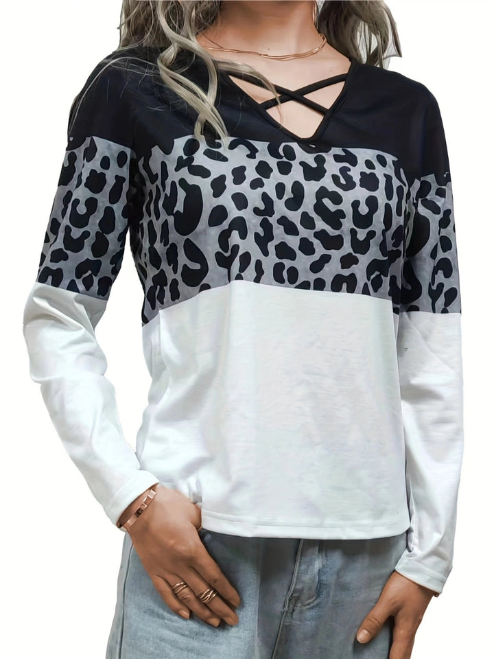 Levoire | Croix Croix Couleur Bloc T-shirt à Manches Longues