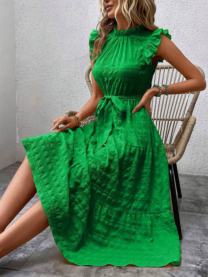 Levoire | Robe Avec Ceinture Et Ourlet À Volants Au Décolleté