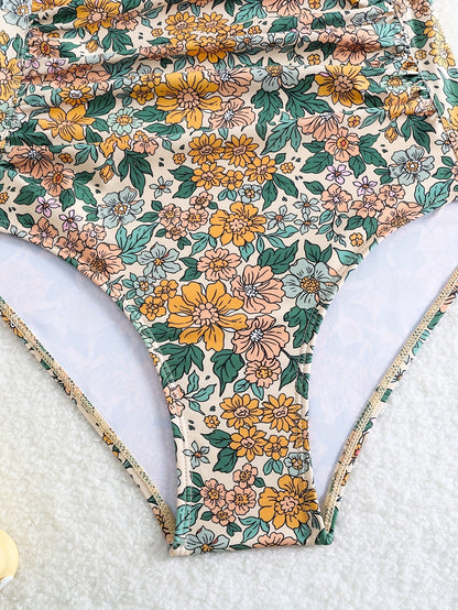 Levoire | Imprimé Floral Maillot De Bain Une Pièce Avec Décolleté En V