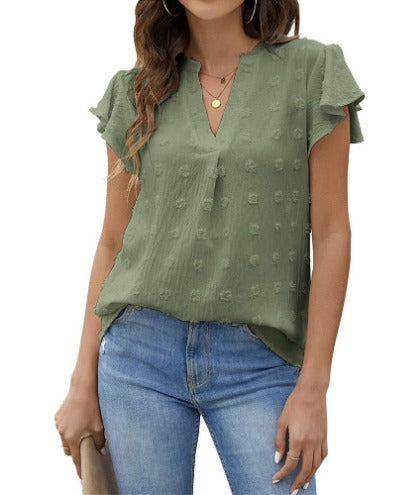 Levoire | Chemise Avec Patchwork Et Volants Vert militaire
