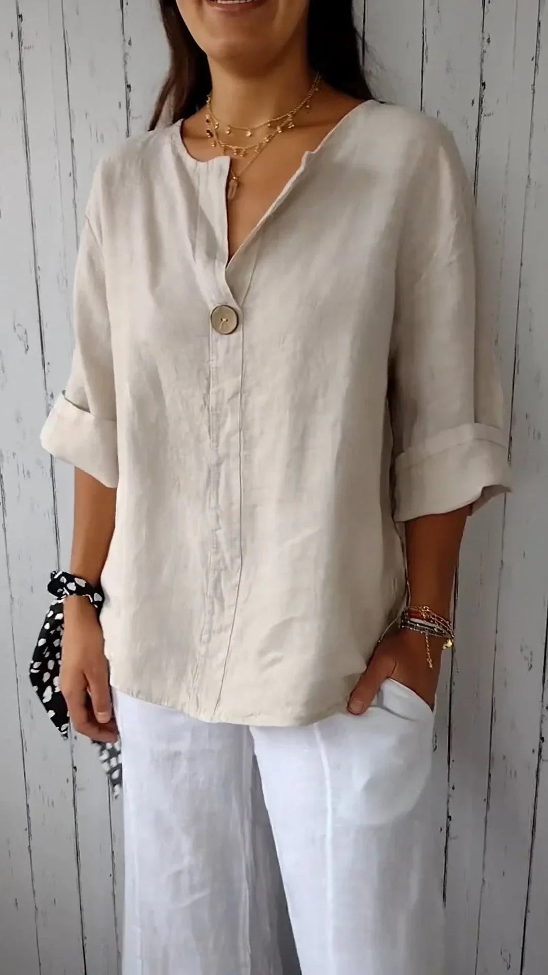 Levoire | Robe satinée élégante Beige