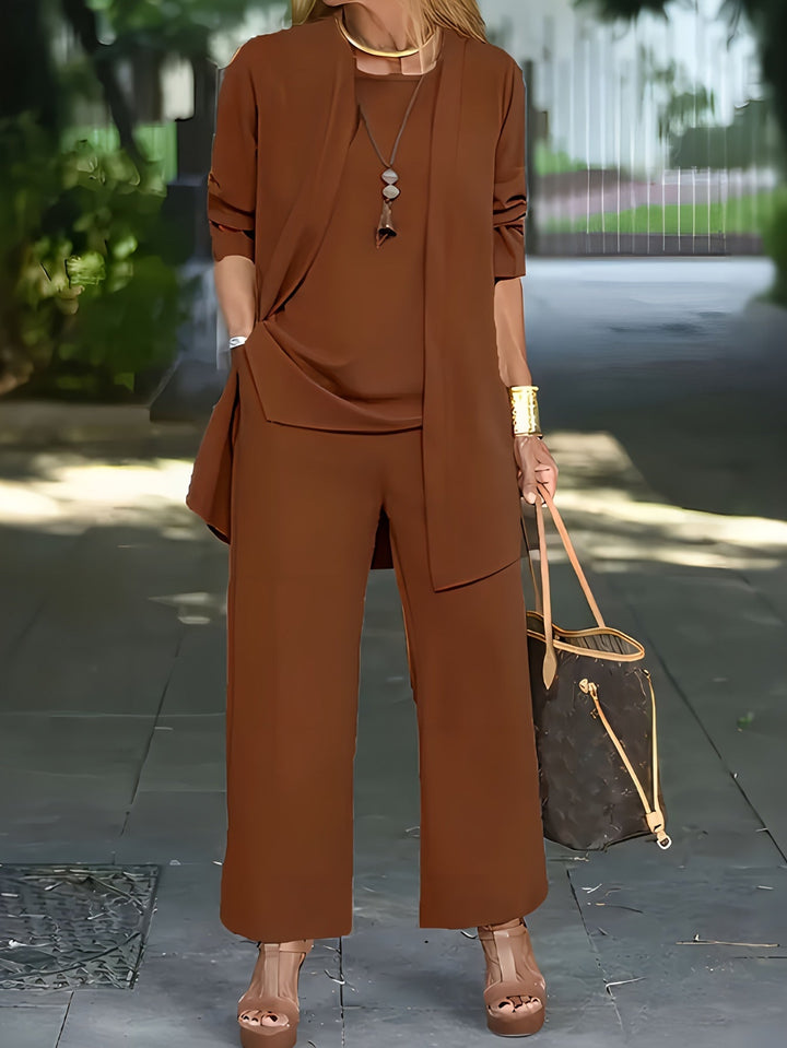 Levoire | Chic Trois Pices Ensemble Brun foncé
