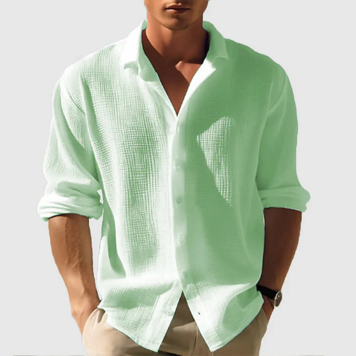 Levoire | Chemise à manches longues avec boutons décontractée Vert