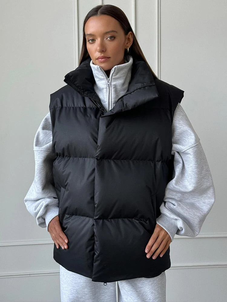 Levoire | Gilet Rembourré À Col Haut Noir