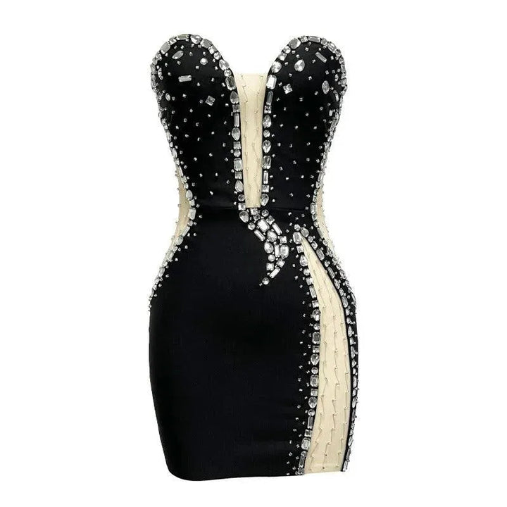 Levoire | Robe avec des perles et un haut noir