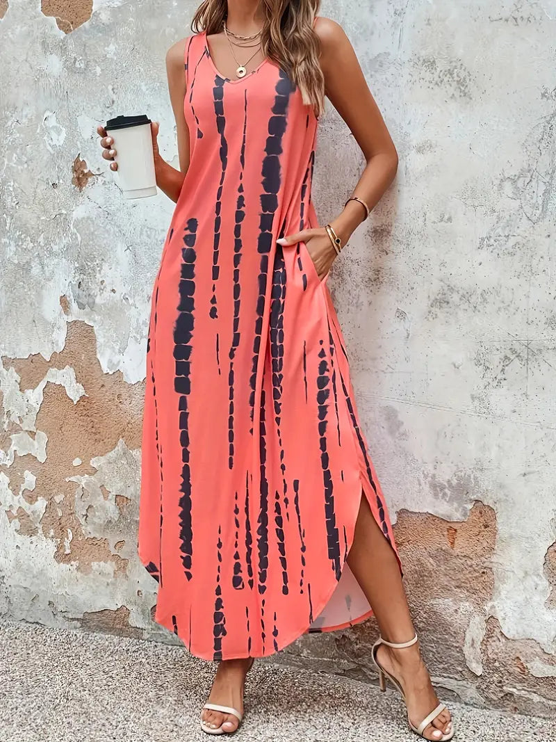 Levoire | Robe Décontractée Avec Décolleté En V Et Ourlet Fendu