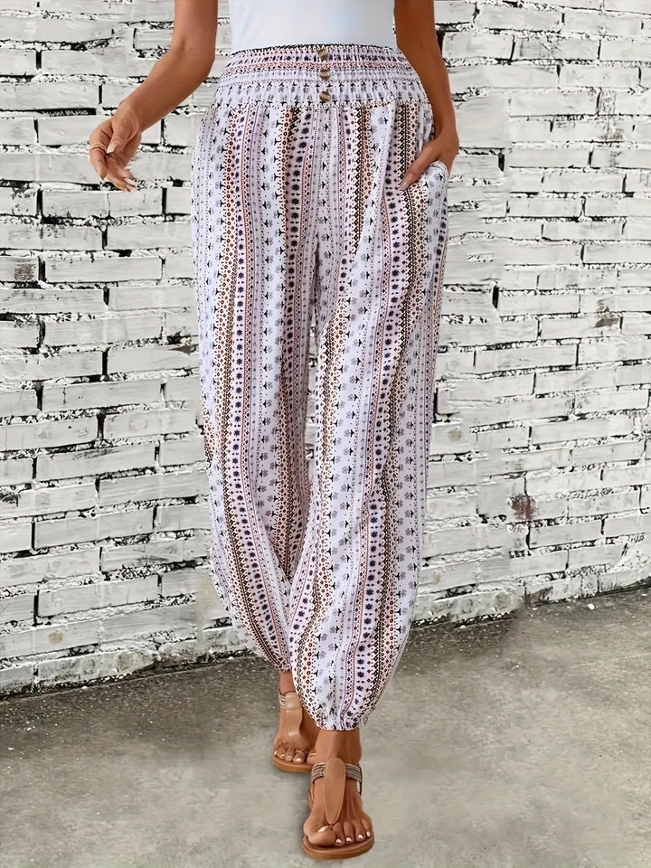 Levoire | Pantalon Imprimé Taille Haute Instant Boho Vibe Blanc