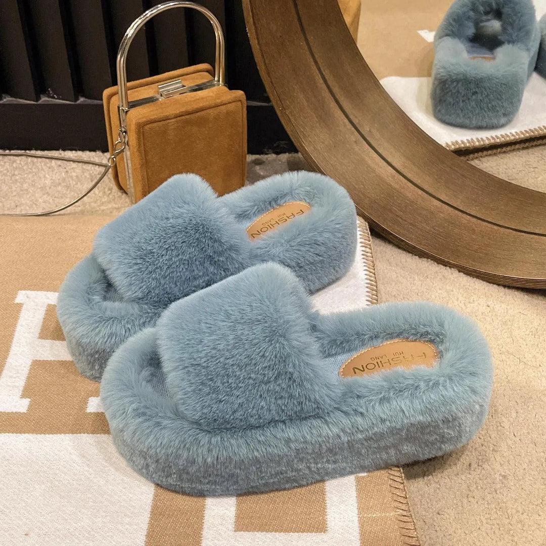 Levoire | Pantoufles douces à semelle épaisse pour femmes Bleu