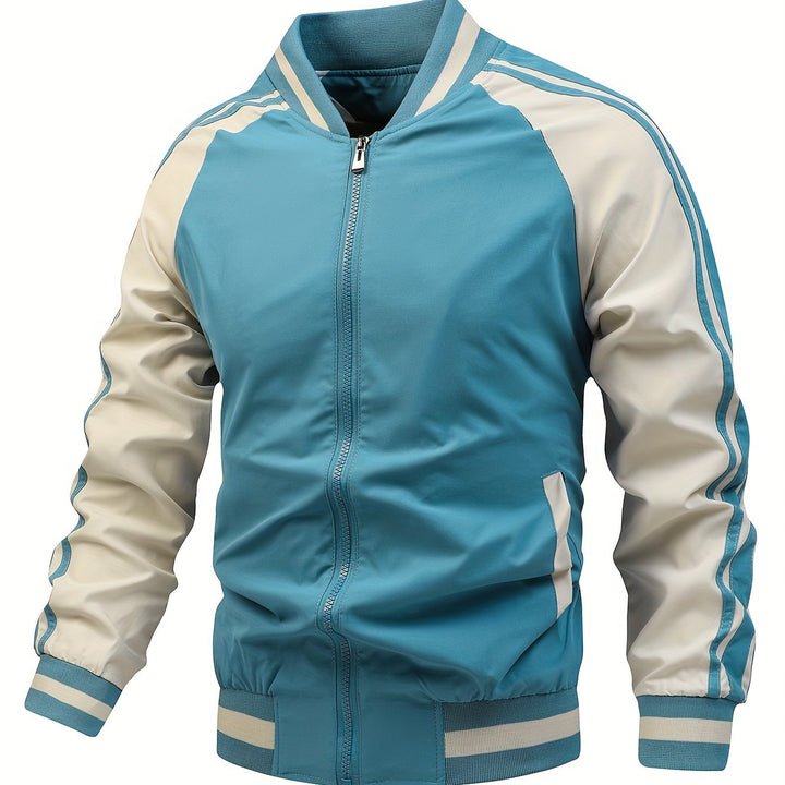 Levoire | Veste De Sport Pour Homme À Blocs De Couleurs Helleblau T-shirt à col baseball
