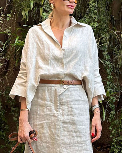 Levoire | Ensemble En Lin Avec Blouse Et Jupe