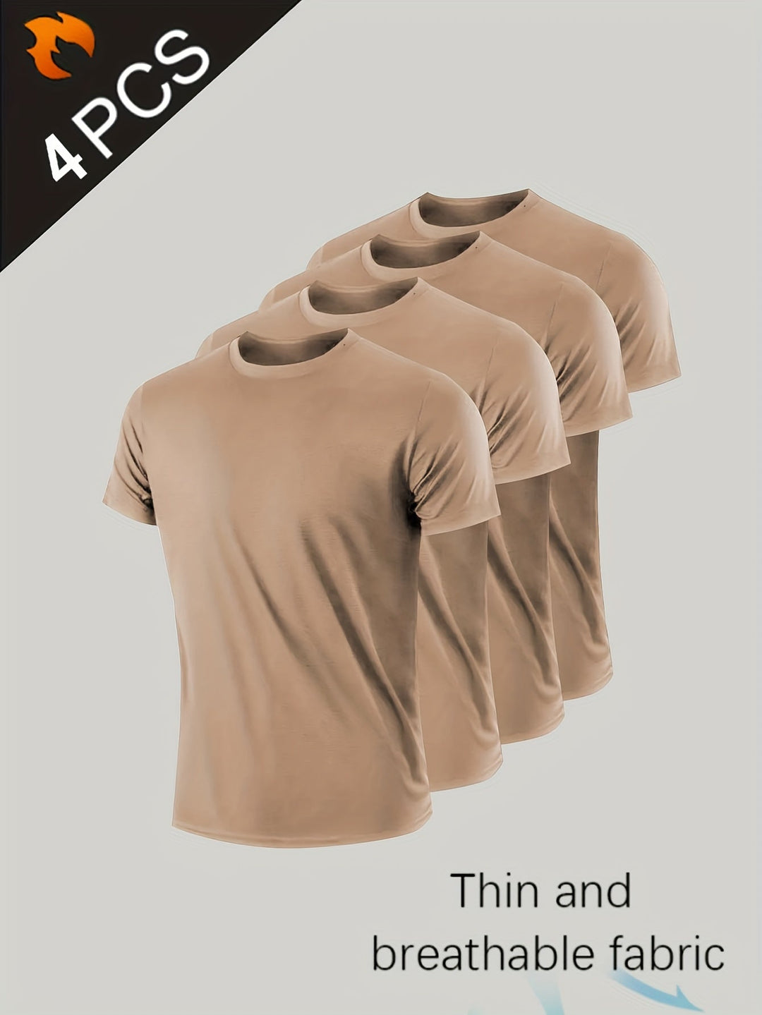 Levoire | T-Shirt Unicolore Pour Hommes À Manches Courtes Chameau
