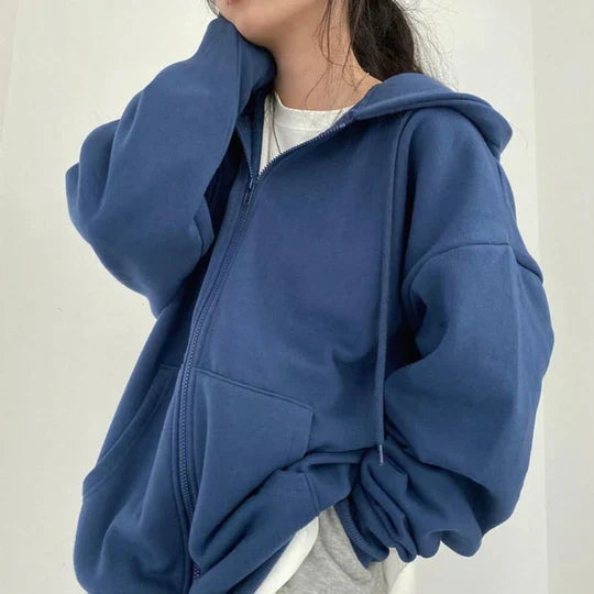 Levoire | Pull À Capuche Oversized Décontracté Pour Femmes Bleu