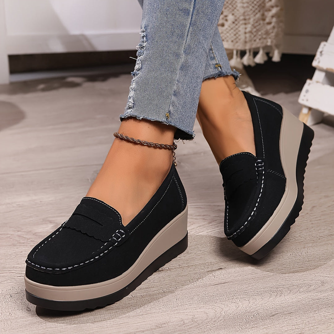 Levoire | Confortable Chaussures Basses À Chevilles En Caoutchouc Lisse Noir