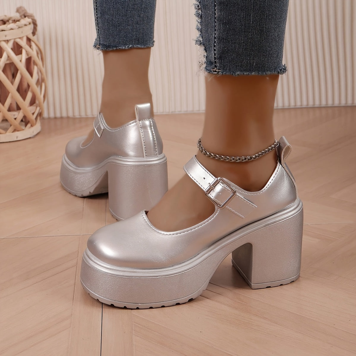 Levoire | Métalliques Argentés Talons Hauts Plateforme Chaussures