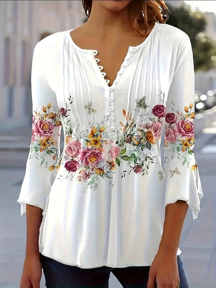 Levoire | Blouse Avec Décolleté En V Et Imprimé Floral