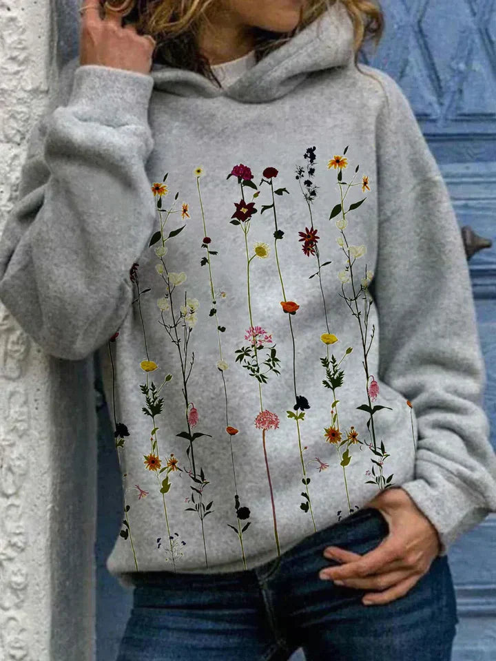 Levoire | Sweat à Capuche Confortable à Imprimé Floral à Manches Longues