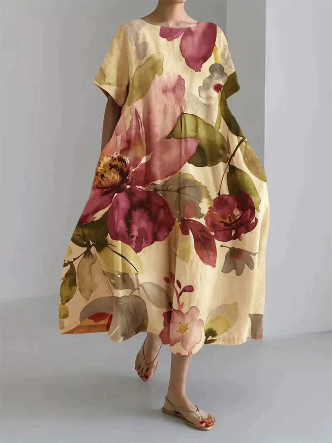 Levoire | Blouse Femme À Motif Floral Botanique Jaune