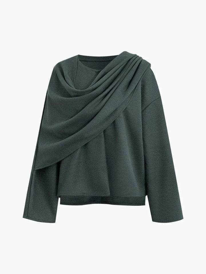Levoire | Pull À Col Rond Avec Écharpe Sombre