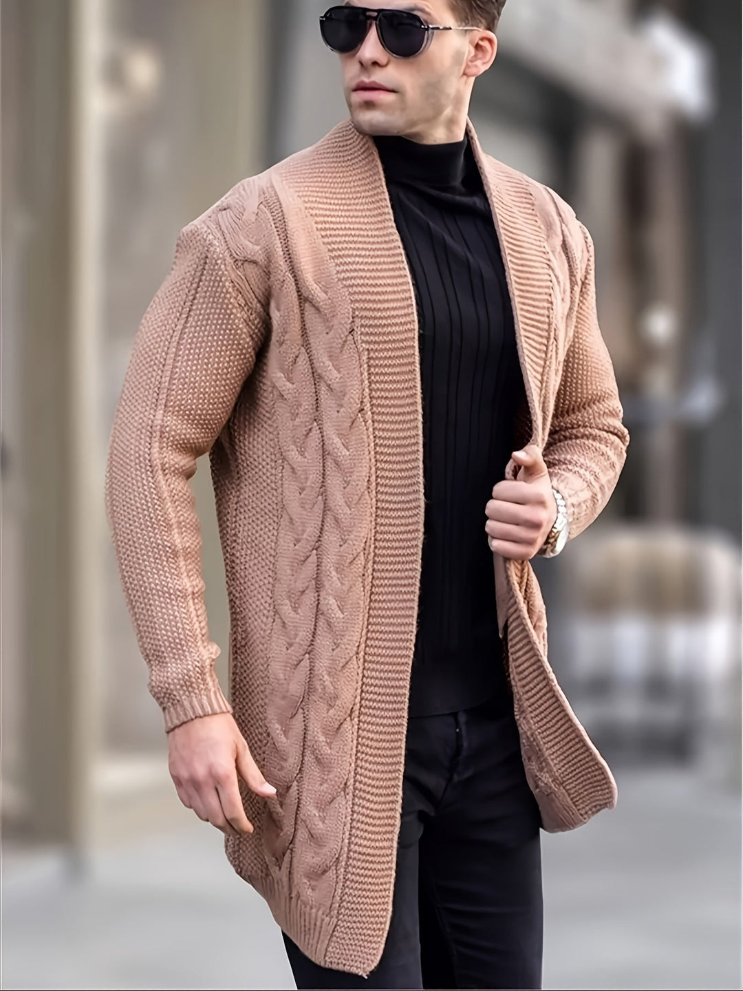 Levoire | Grandes Tailles Cape En Tissu Pour Homme Hellepink Gris